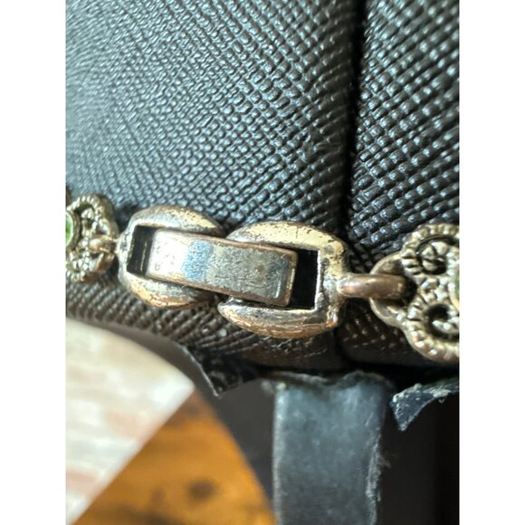 Vintage Silver & Green Gemstone Choker Necklace Princess Exotic India - Picture 5 of 14